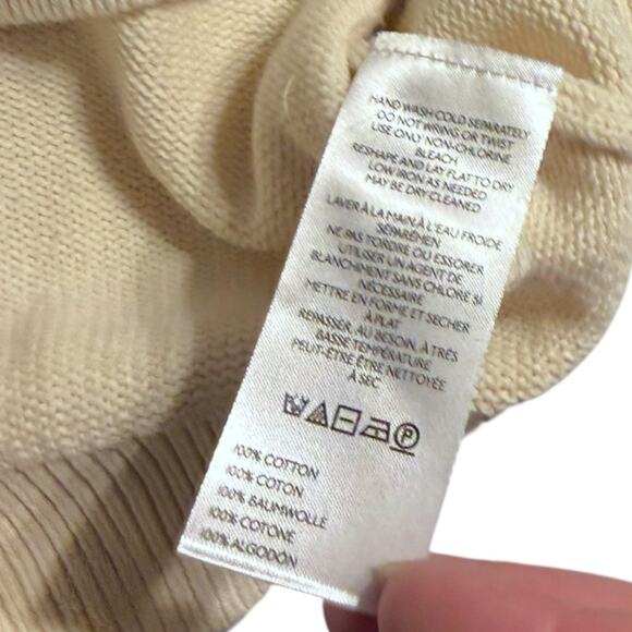 Anthropologie Pilcro Knit Halter Sweater Tank Women’s 2X Floral Motif Cream Navy - Picture 6 of 7